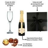 Box Espumante Chandon Presente 2 Taças Vidro Ferrero Rocher