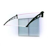 Toldo Fixo Versátil P/ Portas, Janelas E Ar Condicionado Chapa Cristal Com Braço Preto 120cm