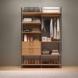 Closet Em Mdf 1 Cabideiro 2 Gavetas Freijó/preto 146cm Tw403