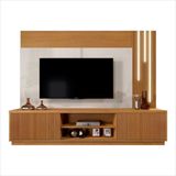 Home Valência Ripado C/led Cascata 2 Portas Tv 75&quot; Mavaular Cor:nature/off