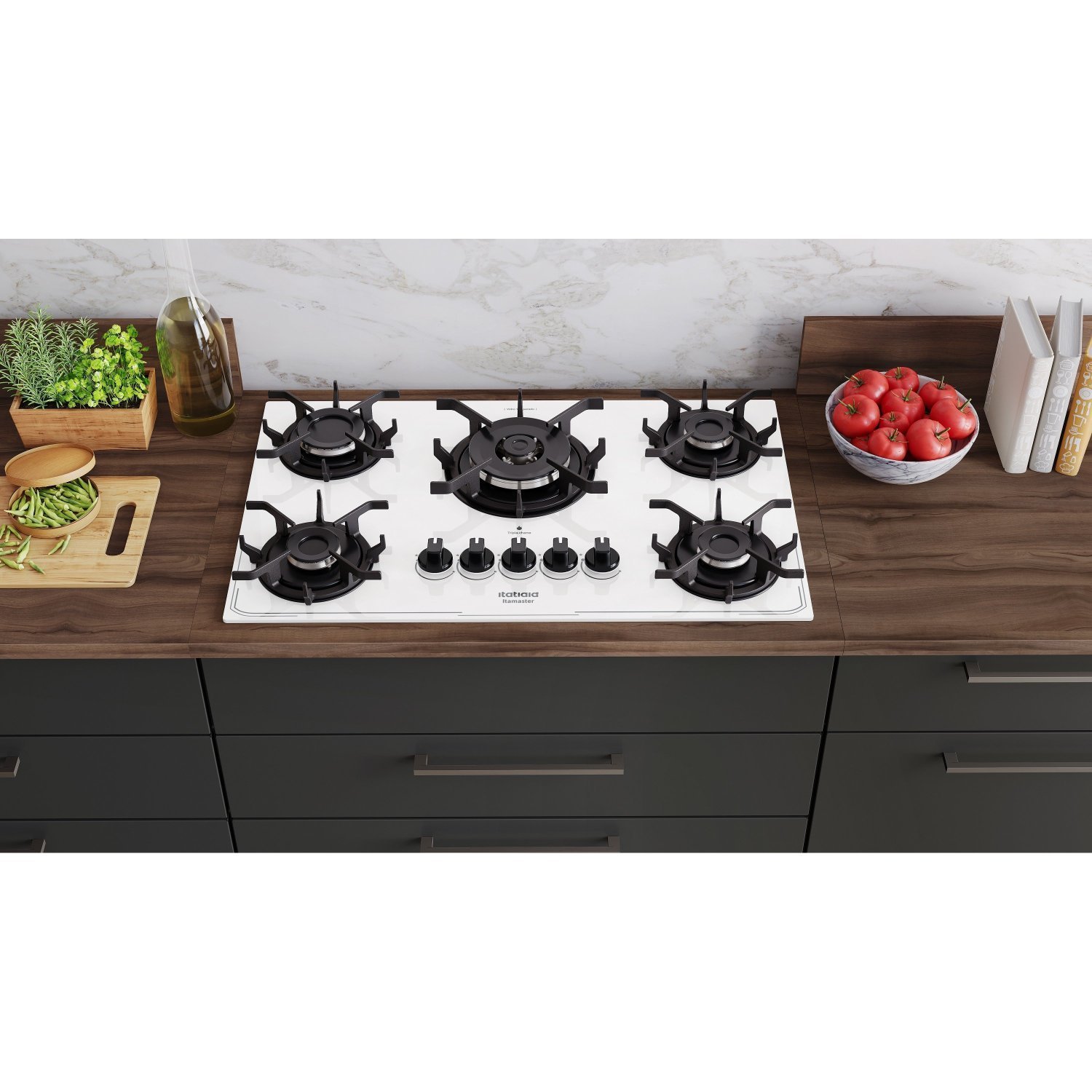 Cooktop 5 Bocas Tripla Chama A Gás Itamaster Bivolt Itatiaia Branco Branco