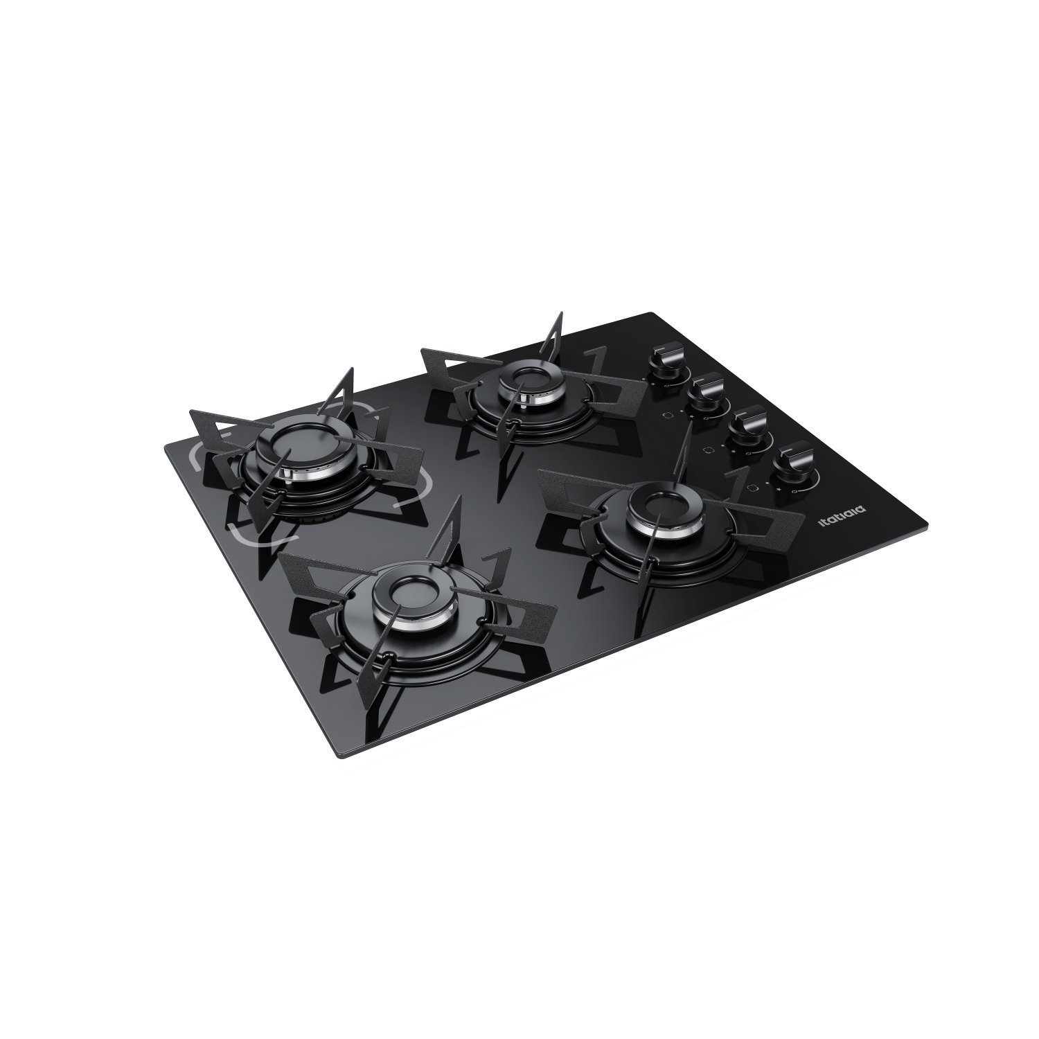 Cooktop 4 Bocas Electra Á Gás Bivolt Itatiaia Preto Preto