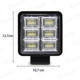 Farol Auxiliar De Led Com Função Estrobo Quadrado 144w 12v/24v