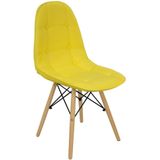 Cadeira Charles Eames Botonê Eiffel Wood Estofada Couro