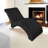 Espreguiçadeira Relaxante Para Descanso P02 Suede - Amarena Móveis Preto