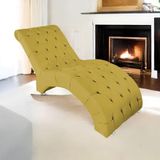 Espreguiçadeira Relaxante Para Descanso P02 Suede Amarelo