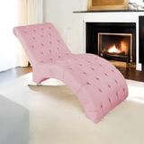 Espreguiçadeira Relaxante Para Descanso P02 Suede Rosabebê