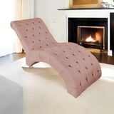 Espreguiçadeira Relaxante Para Descanso P02 Suede Rosê