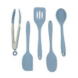 Kit De Utensílios De Silicone Com 5 Peças Azul - Oikos