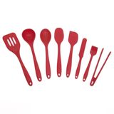 Kit De Utensílios De Silicone Com 8 Peças Vermelho - Oikos