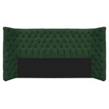 Cabeceira King Everest P02 195cm Para Cama Box Suede Verde