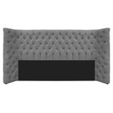 Cabeceira King Everest P02 195cm Para Cama Box Suede Cinza