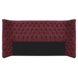 Cabeceira King Everest P02 195cm Para Cama Box Suede Bordô
