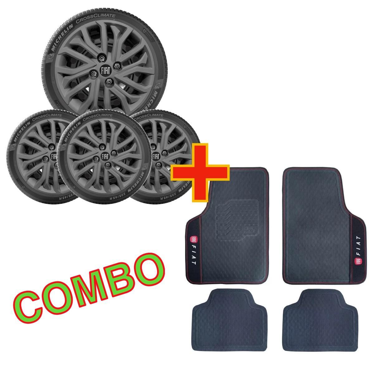 Combo 4 Calotas Mobi Argo Cronos Uno Aro 14 + Jogo Tapetes - Carrefour