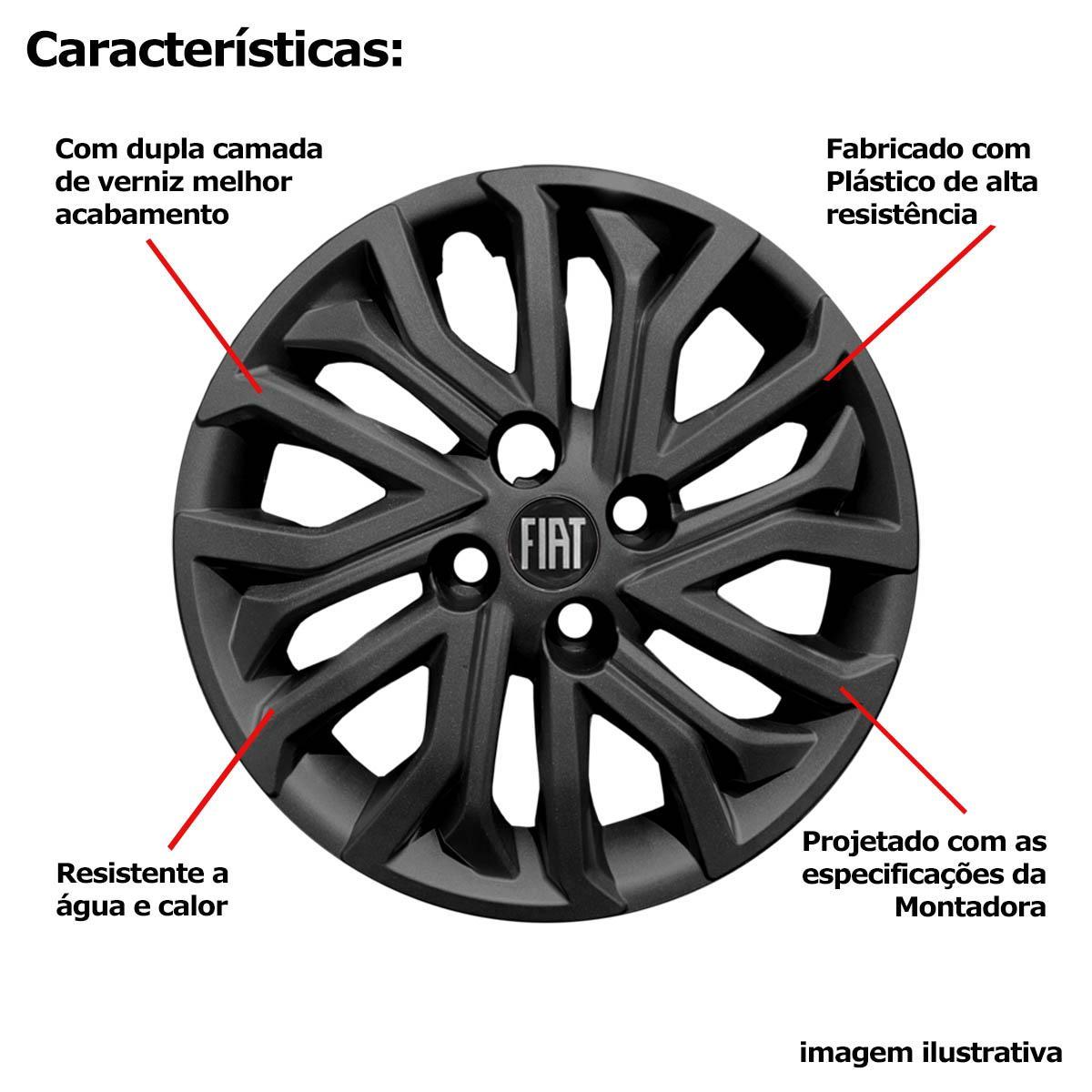 Combo 4 Calotas Mobi Argo Cronos Uno Aro 14 + Jogo Tapetes - Carrefour