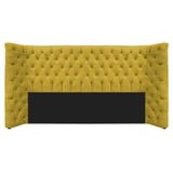 Cabeceira King Everest P02 195cm Para Cama Box Suede Amarelo