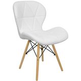 Cadeira Charles Eames Eiffel Slim Wood Estofada - Branca