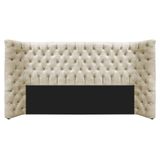 Cabeceira King Everest P02 195cm Para Cama Box Linho Bege