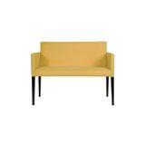 Namoradeira Decorativa Nina Estilo Retrô Em Tecido Suede - Amarelo - Cor: Amarelo