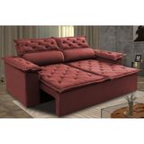 Sofá 3 Lugares Retrátil e Reclinável Cama inBox Compact 1,80m Velusoft Vermelho