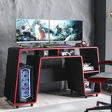 Mesa Gamer Com Espaço Para Cpu London Politorno Preto/vermelho