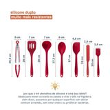 Kit De Utensílios De Silicone Com 7 Peças Vermelho - Oikos