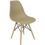 Cadeira Charles Eames Eiffel Wood Design Bege