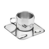 XICARA E PIRES PARA CAFE ACO INOX 2 PC TRAMONTINA