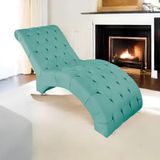 Espreguiçadeira Relaxante Para Descanso P02 Suede - Amarena Móveis Azul Tiffany