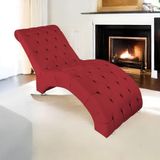 Espreguiçadeira Relaxante Para Descanso P02 Suede - Doce Sonho Móveis Vermelho