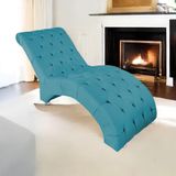 Espreguiçadeira Relaxante Para Descanso P02 Suede - Doce Sonho Móveis Azul Turquesa