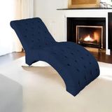 Espreguiçadeira Relaxante Para Descanso P02 Suede - Amarena Móveis Azul Marinho