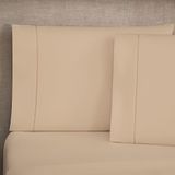 Jogo De Cama Lençol Milano Casal Queen Percal 180 Fios Ponto Palito Liso 04 Peças - Cáqui