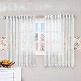 Cortina De Renda Floral 3,00m X 2,70m Charme Para Varão Simples Com Ilhóses - Branca