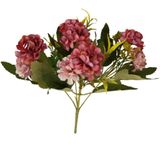 Flor Artificial Mini Hortência Marsala Haste 26cm 26cm