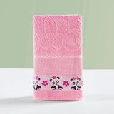 Toalha Infantil Happy World 1,15m X 75cm Tecido 100% Algodão Macio - Panda Rosa