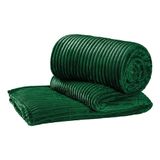 Cobertor Manta Moscou Casal Queen 2,40m X 2,20m Dupla Face Macio Premium - Esmeralda Verde