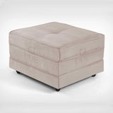 Puff Dobrável Slim - Vira Cama Cor Suede Nude