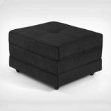 Puff Dobrável Slim - Vira Cama Cor Suede Preto