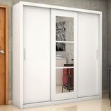 Guarda-roupa Clarice Com Espelho Branco Carioca Móveis Branco