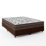 Cama Box Casal Queen Colchão Espuma Orthoface Polar 158x198x63cm Marrom - Suporta Até 120kg Marrom