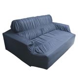 Capa Sofá Retrátil 3 Lugares Elasticada 100% Poliéster Cinza