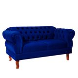 Namoradeira 2 Lugares Chesterfield Elisabeth Via Encanto Veludo Azul