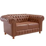 Namoradeira Chesterfield Bourbon 2 Lugares Via Encanto Courano Marrom