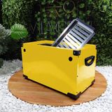 Churrasqueira Portátil Personalizada Pequena Acabamento Em Inox Via Cruz Amarela - Cor: Amarelo