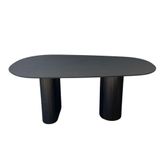 Mesa De Jantar Orgânica 160x90cm Com Duas Bases Cor Ébanoo