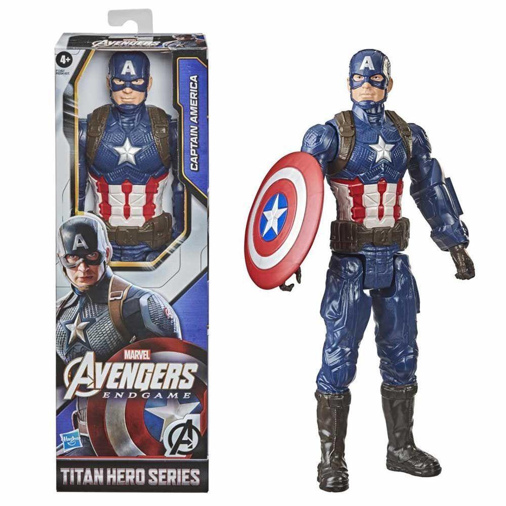 Boneco Articulado - Marvel Avengers Endgame - Titan Hero - Capitão América Com Escudo - Hasbro