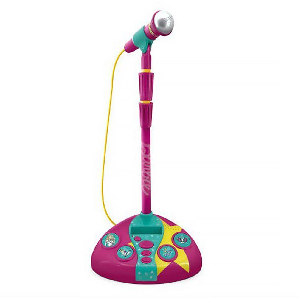 Microfone Infantil Com Pedestal - Karaokê Fabuloso Barbie - Fun Divirta-se