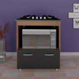 Balcao Com Tampo Cooktop 4 Bocas 75cm 9440 Savana Preto Mobbs Savana Preto