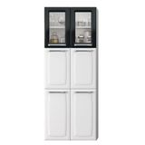 Paneleiro Duplo Luce 6 Portas 70cm Ipldv-70 Mx Itatiaia Branco Com Preto